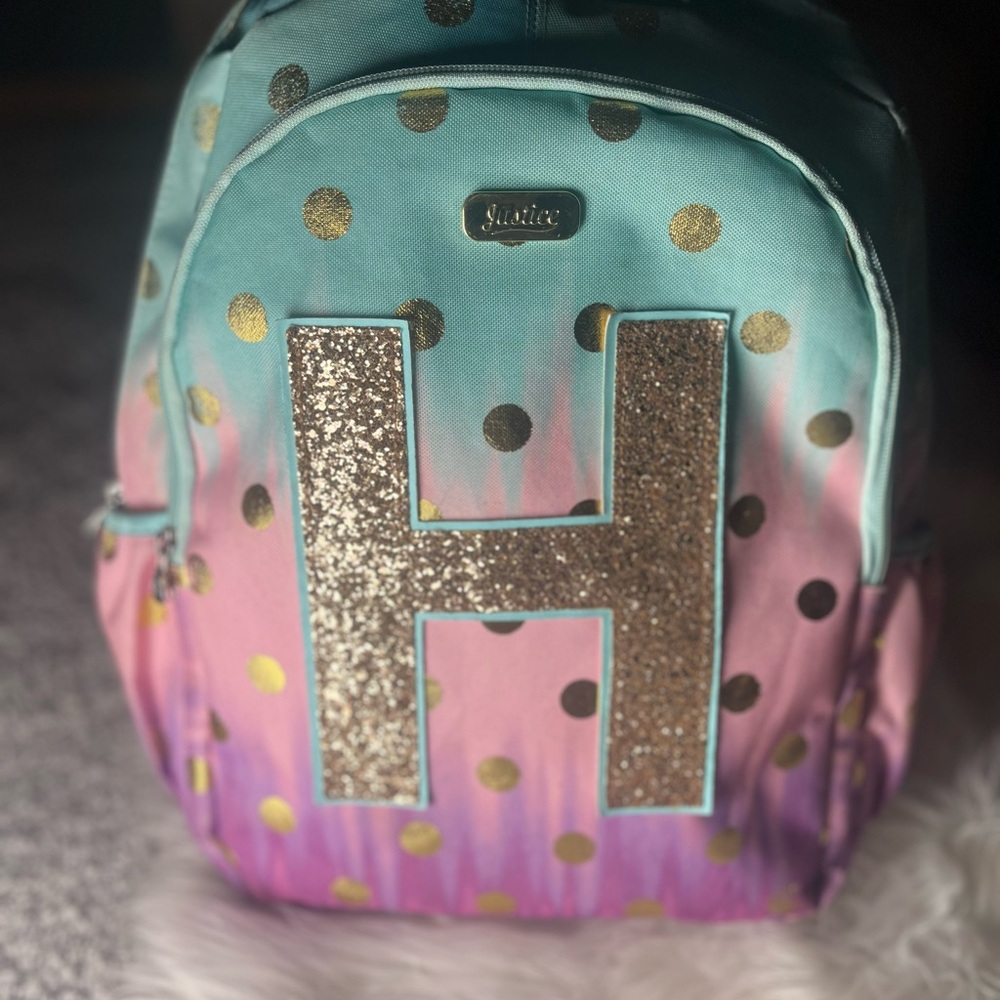Justice Gold and Pink Gradient Backpack